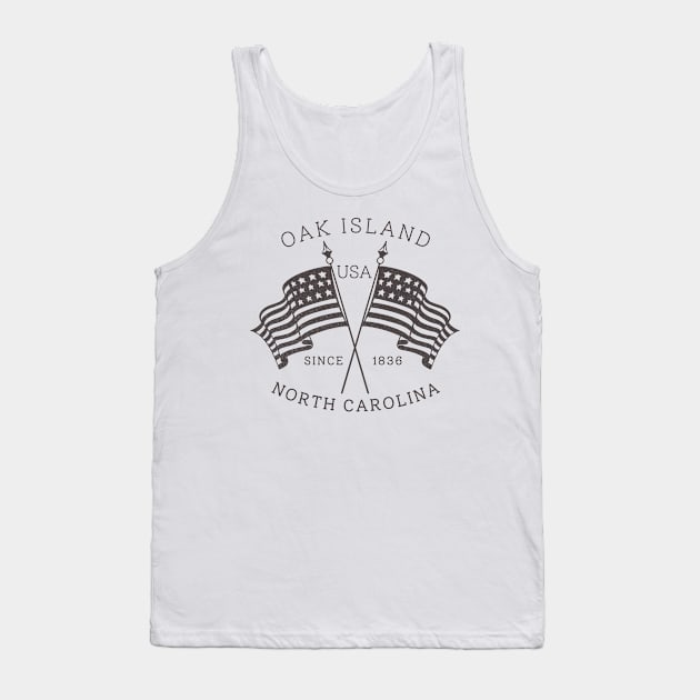 Oak Island, NC Summertime Vacationing Patriotic Flags Tank Top by Contentarama